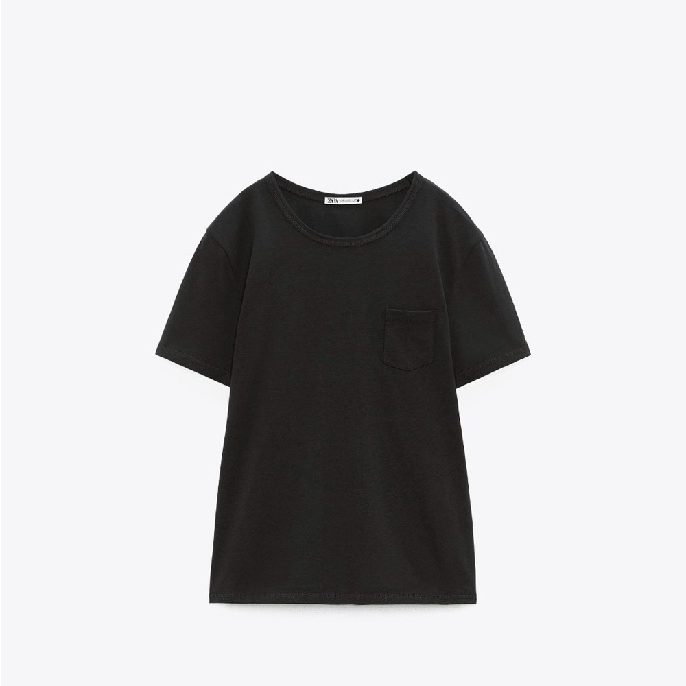 Classic Black Woman Pocket Short T-Shirt